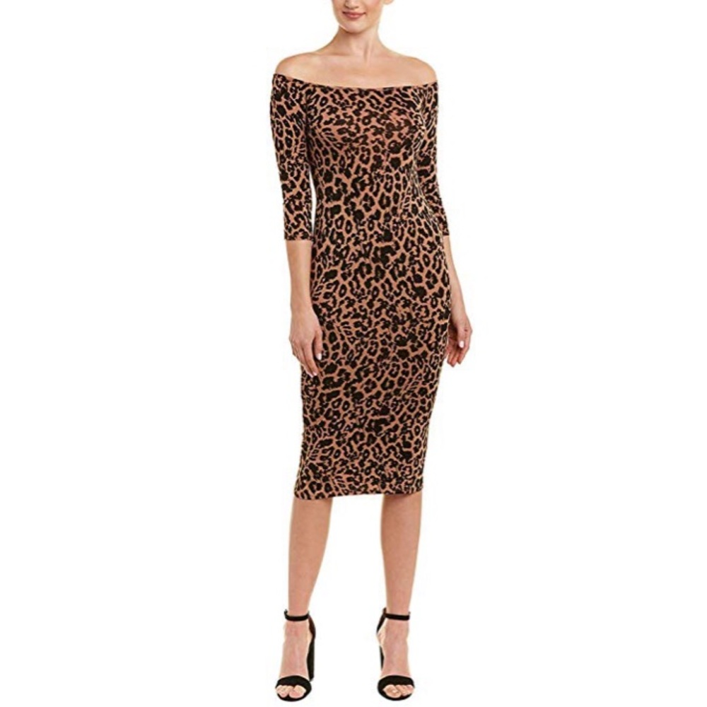 LONG SLEEVE DRESS IN OCELOT